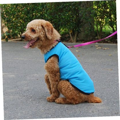 ERINGOGO Pet Summer Vest for Dogs and Puppies Mesh Sleeveless Shirt Blue M Plain Puppy Clothes Breathable Pet Shirt for Warm Weather