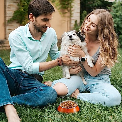 Roshtia 6 Pcs 7 oz Colorful Stainless Steel Dog Bowl Stackable Water and Food Cat Bowl Pet Dishes with Non Slip Silicone Base for Small Medium Dog Cat Kitten - size: 7 oz