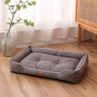 Pet Bed & Dog Beds: Waterproof Dog Bed for Small/Med/Large Dogs/Cats Premium Oxford Cloth, All-Season, Bite-Resistant, Shape-Retaining, Thick PP Cotton, Quick Rebound, Urine-Proof (Large) - size: Large