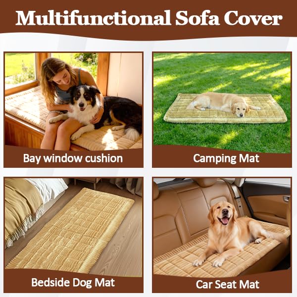 Backseat Pet Bed Mat Fuzzy Dog Seat Cover for Car Back Seat, Soft & Cozy Dogs Blanket, Washable Travel Pet Mat Seat Cover Protector Fit for Backseat Extenders of Cars, SUV, Truck(Brown, 27"x59") - color: Brown