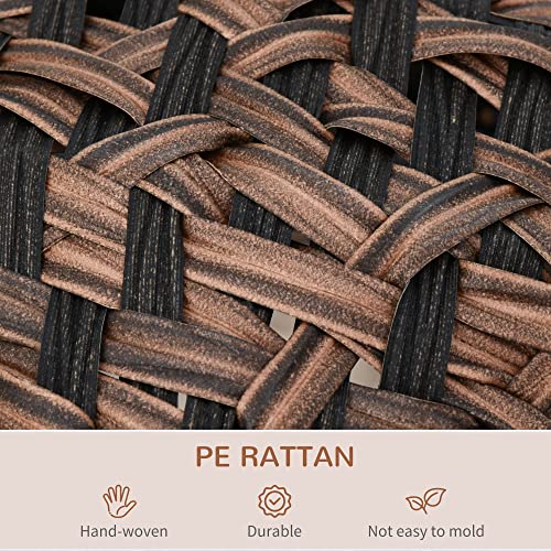 PawHut 20.5" Weaved Cat Bed, Elevated Hand-Woven Braided Banana Leaf Kitten House Condo with Cushion, Brown - color: Brown