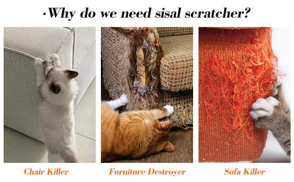 2-in-1 Cat Scratching Post with Replaceable Sisal Pads – Durable Scratcher Toy for Indoor Cats