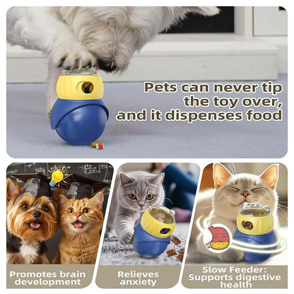 BSISUERM Cat Interactive Toys for Indoor Cats Adjustable Treat Puzzle Food Dispenser Weight Loss Tumbler Slow Feeder Fun Kitty Sliding Rolling Ball Enrichment Toy for Kitten Adult Cats Small Dogs