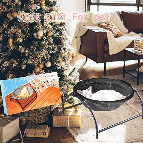 JUNSPOW Cat Bed Dedicated Replacement Net Cover Soft Durable Breathability (Black) - color: Black, size: 16.9"L x 16.9"W (Cloth Cover Replacement)