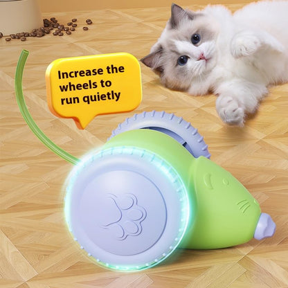 Interactive Cat Toys for Indoor Cats, Kitten Toys Like a Mouse, Rechargeable Cat Mouse Toy with Tail & Lights, Cat Toys for Bored Indoor Adult Cats, Automatic Cat Toy for Enrichment Exercise