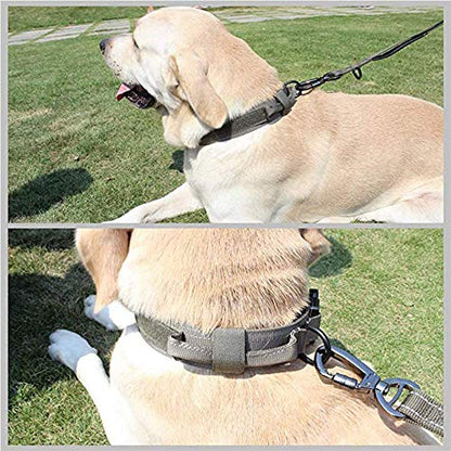 Tactical Dog Collar Adjustable Military Nylon Dog Collar with Control Handle and Heavy Duty Metal Buckle for Medium and Large Dogs (Green,S) - color: Green, size: Small (Pack of 1)