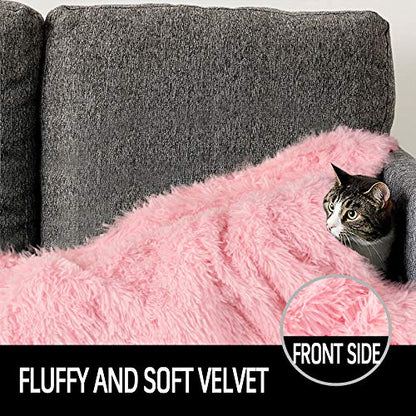 LOCHAS Luxury Fluffy Dog Blanket, Extra Soft and Warm Sherpa Fleece Pet Blankets for Dogs Cats, Plush Furry Faux Fur Puppy Throw Cover, 30''x40'' Pink - color: Pink, size: Medium(30''x40'')