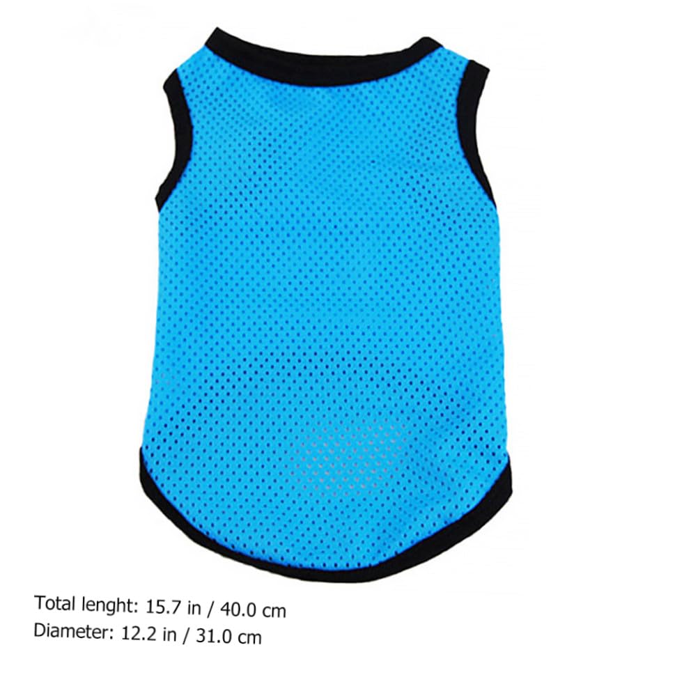 Toddmomy Pet Cooling Vest Mesh Sleeveless Dog Shirt Blue M Breathable Puppy Clothes Lightweight Pet Apparel for Summer Outdoors