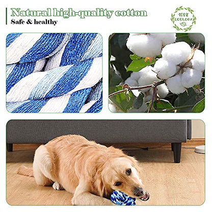 Pet Chew Toy, Knots Weave Cotton Rope, Biting Small Ball for Dogs & Cats, 6 in One Pack - style: 6 Pack