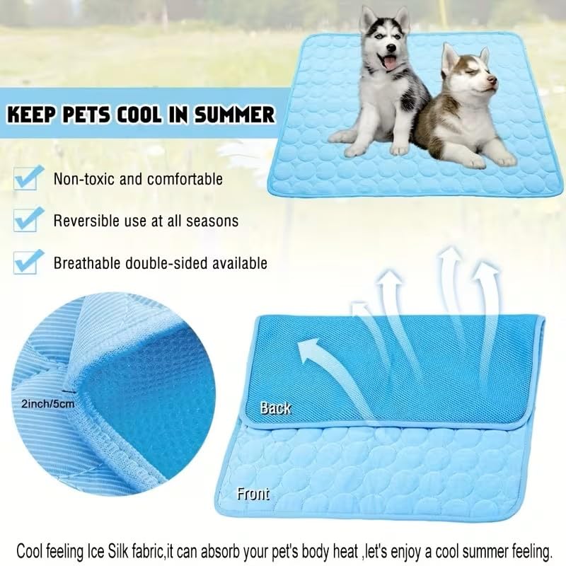 1pcs Dog Bed Cover Pet Blanket for Furniture Bed Couch Sofa Reversible, Breathable, Washable Pet Blankets, Dog Cooling Mat, Blue, 40 * 30cm - color: Blue, size: 40*30cm