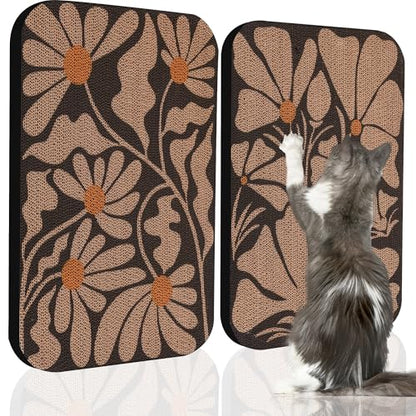 2 Pack Art Cat Scratcher, Wall-Mountable Cat Scratch Pad, Wall Cat Scratcher 16.7x11x1 Inch Cat Scratching Board for Indoor Cats Toy(Black & White 1) - color: Black and white 1