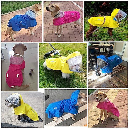 Waterproof Dog Raincoat, Adjustable Reflective Lightweight Pet Rain Clothes with Poncho Hood (Small, Blue) - color: Blue, size: Small(9-13lb)
