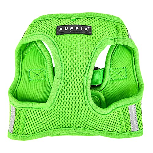 Puppia Soft Vest Dog Harness No Choke Step-in Reflective Triple Layered Breathable Mesh for Small and Medium Dog, Green, Large - color: GREEN, size: Large
