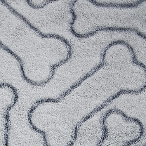 Bone Dry Embossed Bone Print Pet Blanket, 36x48", Gray - color: Gray