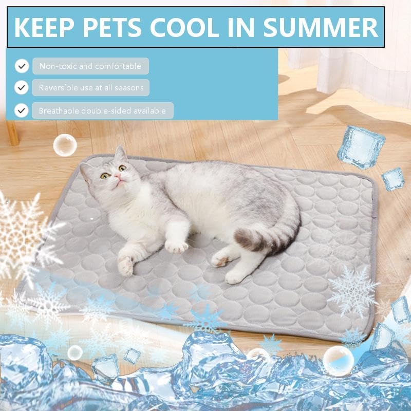 1pcs Dog Bed Cover Pet Blanket for Furniture Bed Couch Sofa Reversible, Breathable, Washable Pet Blankets, Dog Cooling Mat, Light Grey, 50 * 40cm - color: Light Grey, size: 50*40cm
