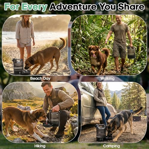85 oz Large Portable Dog Water Bottle & Bowl for Active Large Dogs, No-Spill Leak Proof Dog Water Dispenser for Walking,Park,Travel, Camping, Hiking, Car - Durable, Sturdy & Easy to Carry