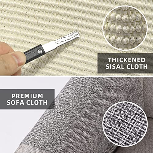 Cat Scratch Couch Protector with Natural Sisal for Protecting Couch Sofa Chair Furniture,Couch Protector from Cat Claws 23.6" L*19.7" W(Light Grey/Right Hand) - color: Light Grey