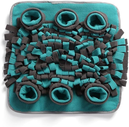 Snuffle Mat for Dogs, Boredom Buster Interactive Puzzle Feeding Mat, Encourages Natural Foraging Skills and Stress Relief Small/Medium/Large Dogs (Gray and Teal) - color: Gray and Teal