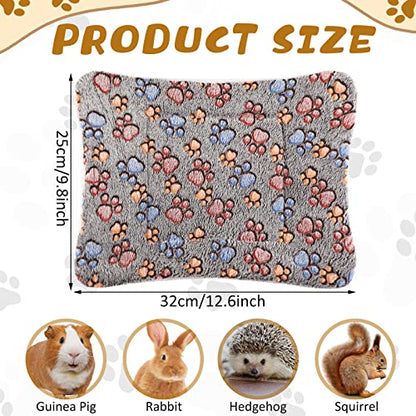 Tuanse 4 Pack Ultra Soft Dog Cat Bed Mat Small Animal Guinea Pig Bed with Cute Print Reversible Fleece Dog Crate Kennel Pad Cozy Washable Thickened Hamster Pet Beds Mat(13 x 10 Inches,Gray) - color: Gray, size: 13 x 10 Inches
