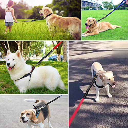 Bungee Dog Leash Extension Attachment, 18” Shock Absorbing Lead Extension Absorber, Prevent Injury on Arm and Shoulder & Save Dogs from Getting Hurt, Great for Bicycle, Running, Walking - color: Black