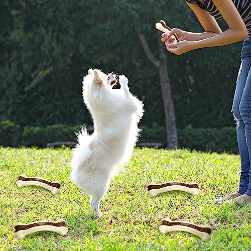 Sosation 3 Pack Chew Toys for Aggressive Chewers, Bone Toys Nylon Beef Flavor Dog Teething Toys for Large/Medium/Small Puppies Breeds(Small, Large, Medium, Curved Bone) - size: Small, Large, Medium, style: Curved Bone