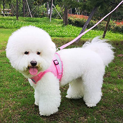 Dog Harness and Leash Set for Walking, Soft Mesh Adjustable Easy Control Lightweight Cat Vest Harnesses with Reflective Strips, Escape Proof Small Dogs Cats Vests (Pink, X-Large) - color: Pink, size: X-Large