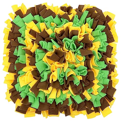 LIVEKEY Pet Snuffle Mat for Dogs, Dog Feeding Mat, Nosework Training Mats for Foraging Instinct Interactive Puzzle Toys (Yellow&Brown&Green) - color: Yellow&Brown&Green