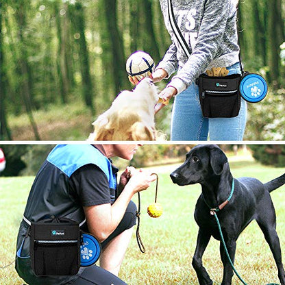 PetAmi Dog Treat Pouch, Pet Treat Pouch for Training, Dog Walking Bag Holder for Kibbles, Pet Food Toy, Dog Trainer Essentials Supplies, Poop Bag Dispenser, 3 Ways to Wear (Charcoal) - color: Heather Charcoal