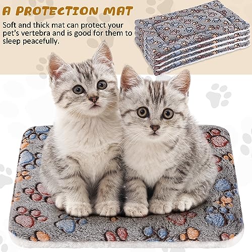 Tuanse 4 Pack Ultra Soft Dog Cat Bed Mat Small Animal Guinea Pig Bed with Cute Print Reversible Fleece Dog Crate Kennel Pad Cozy Washable Thickened Hamster Pet Beds Mat(13 x 19 Inches,Gray) - color: Gray, size: 13 x 19 Inches