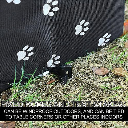 Soaoo 3 Pcs Cat Houses for Outdoor Stray Cats Shelter Weatherproof Outside House Indoor Foldable Pet Cave with Tent Stakes for Wild Animal Dogs(Paw Style) - style: Paw Style