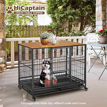 Pet Crate Table Topper – Foldable Wire Dog Kennel Topper Custom Pet Crate Table (L, for 42 inch Crate)