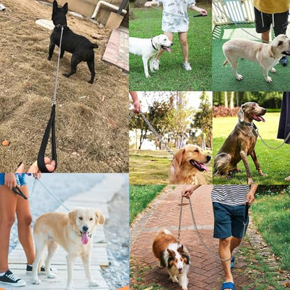 Chain Heavy Duty Metal Dog Leash, 6FTx3mm Chew Proof Pet Leash Chain with Soft Padded Handle for Large & Medium Size Dogs Walking, Training and Traveling (30-120 lbs) - size: 6FTx3mm (30-120 lbs)
