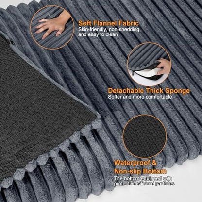 Backseat Pet Bed Mat, Non-Slip Dog Bed for Car Back Seat, Washable Travel Pet Mat with Removable Cover, Dog Seat Covers Protector Fit for Backseat Extenders and Trucks SUVs, 54"x 24.8", Grey - color: Grey