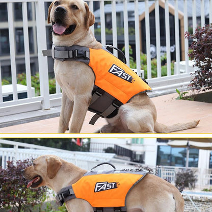 Dog Life Jacket, High Buoyancy Dog Life & Flotation Vest for Swimming and Boating, with Rescue Handle & Adjustable Straps, Gear for Medium Dogs and Pets, Orange