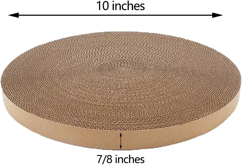Round Cat Scratcher Replacement Pads -Circle Scratcher Pad Cardboard Cat Scratchers Refill 10 inch Diameter 7/8 inch Thickness(Replace Cardboard 2PCS) - color: Replace cardboard 2PCS