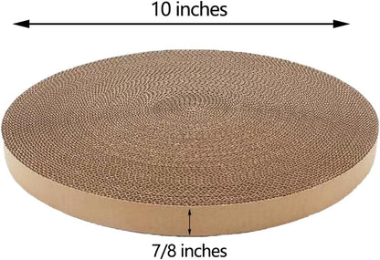 Round Cat Scratcher Replacement Pads -Circle Scratcher Pad Cardboard Cat Scratchers Refill 10 inch Diameter 7/8 inch Thickness(Replace Cardboard 2PCS) - color: Replace cardboard 2PCS