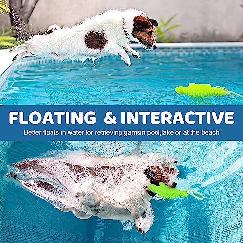 Dog Floating Toy, Dog Chew Toy for Aggressive Chewers, Pool Toy with Rope for Interactive Fetch & Play, Dog Beach Toy Set (Dinosaur) - style: Dinosaur