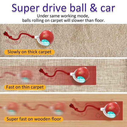 PetScope Interactive pet Toy Ball with Motion Sensor, Rechargeable, 3 Speed Modes, LED Lights, Bird Sound Effects, Blue - color: Blue