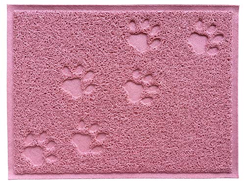 DM Cat Litter Box Debris Catcher Mat, Kitty Scatter Control Rug, 16x12 Inches, Oldrose - color: Oldrose