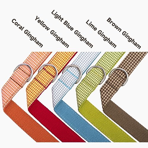 Personalized Dog Collar - Custom Dog Collars with Pet Name/Phone Number/Address Engraved on The Metal Plate (Gingham Style), Multicolor, XS S M L XL