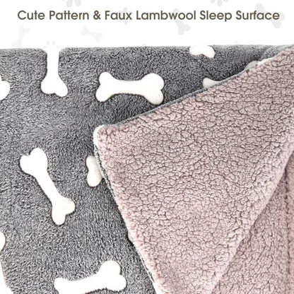 Dog Bed with Cover Pillow Blanket Attached, 30''X20'' Washable Rectangle Hooded Cozy Cave Cat Puppy Calming Crate Bed & Removable Cover, Indoor Covered Kennel Furniture Couch Sofa for Small Medium Pet - color: Multi-color