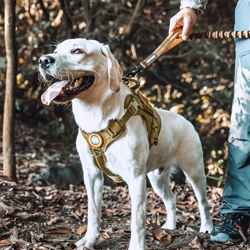 OneTigris Tactical Dog Harness Vest,No-Pull Service Dog Vest with Hook & Loop Panels,Adjustable Dog Vest Harness for Walking Hiking Training(Coyote Brown,XS) - color: Brown, size: XS