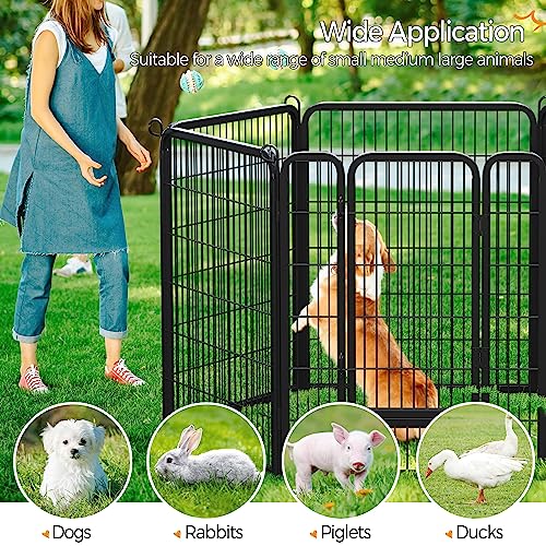 Yaheetech Wide Panel Dog Playpen, 6 Panels 40 inch High Pet Pen with Gate, Portable Indoor Outdoor Fence for Medium/Large Breed Dogs - size: 40"