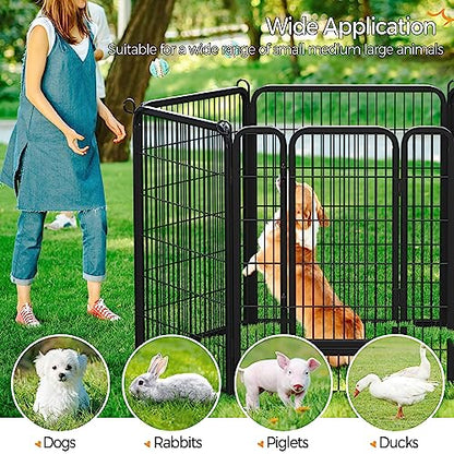Yaheetech Wide Panel Dog Playpen, 6 Panels 40 inch High Pet Pen with Gate, Portable Indoor Outdoor Fence for Medium/Large Breed Dogs - size: 40"