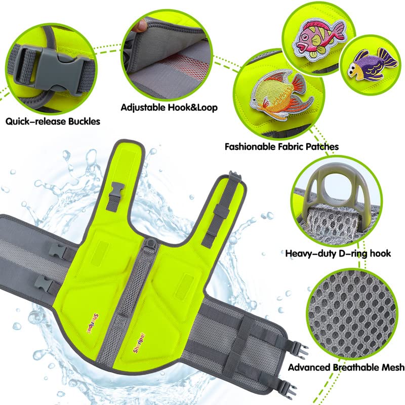 Dog Life Jacket - Small Dog Flotation Vest with Reflective Stripes and Rescue Handle - color: Green, size: Small
