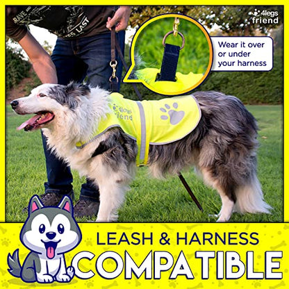 Safety Reflective Vest for Dogs - High Visibility for Outdoor Activity Day and Night, Protect Your Pet from Cars & Hunting Accidents - size: S