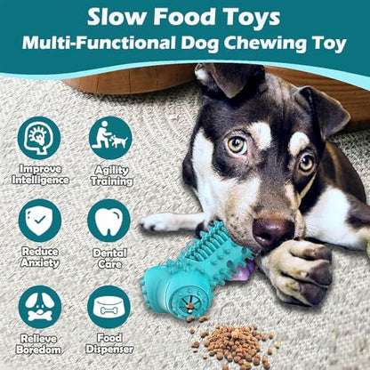 Dog Toys for Aggressive Chewers,Long-Lasting Natural Rubber Toy with Squeaky Interactive Dog Toys for Large Medium Small Breed,Dog Toothbrush Bone Toys