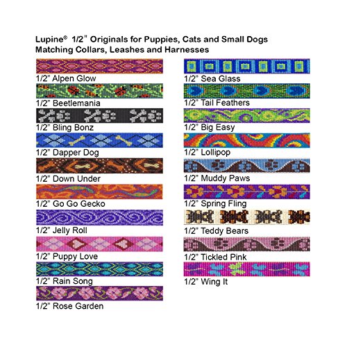 LupinePet Originals 1/2" Rose Garden Cat Safety Collar with Bell, 8-12"
