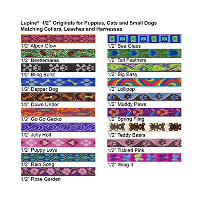 LupinePet Originals 1/2" Rose Garden Cat Safety Collar with Bell, 8-12"