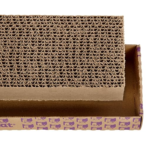 SmartyKat Super Scratcher Corrugated Cat Scratcher and Scratch Pad for Cats, Catnip Infused with Catnip, Scratchers for Indoor Cats and Kittens, Cardboard Scratching Post - size: One Size, style: Rectangle Scratcher